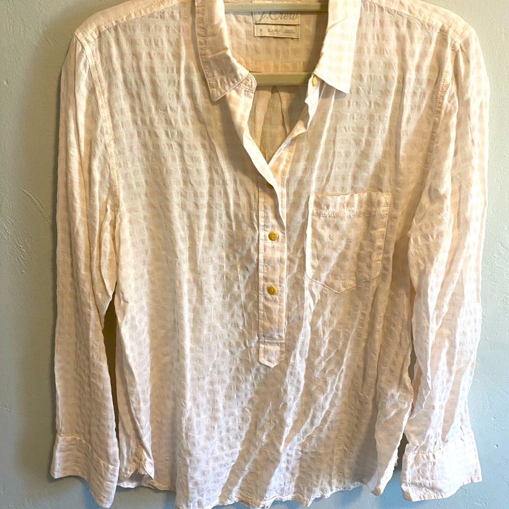 J.Crew pink seersucker shirt - size 6